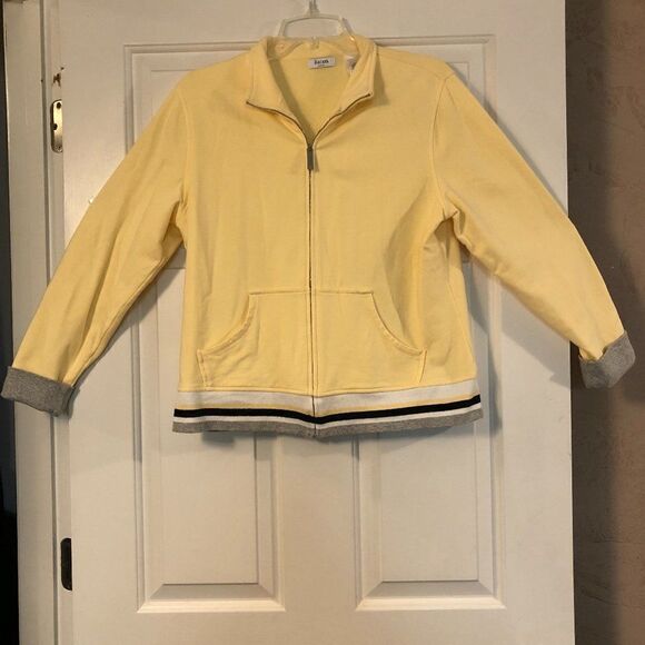 liz and co Yellow Zip-up Cardigan, Size PXL - Picture 1 of 10